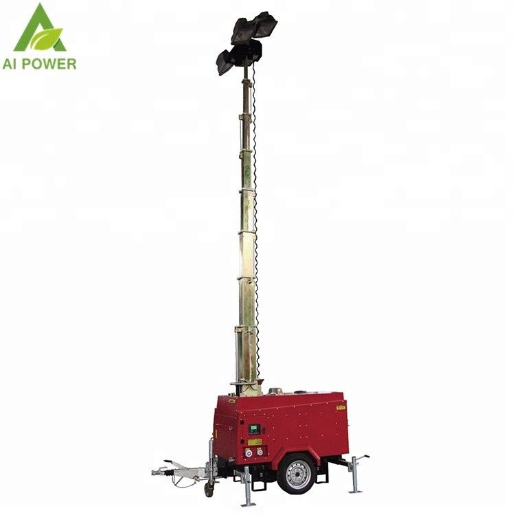 6kw Portable Light Tower  Lamp Doosan 50W Obstruction Lights