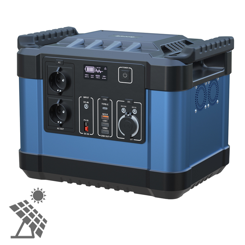 Portable 1000W 2000W Rechargeable Solar Generator For Camping